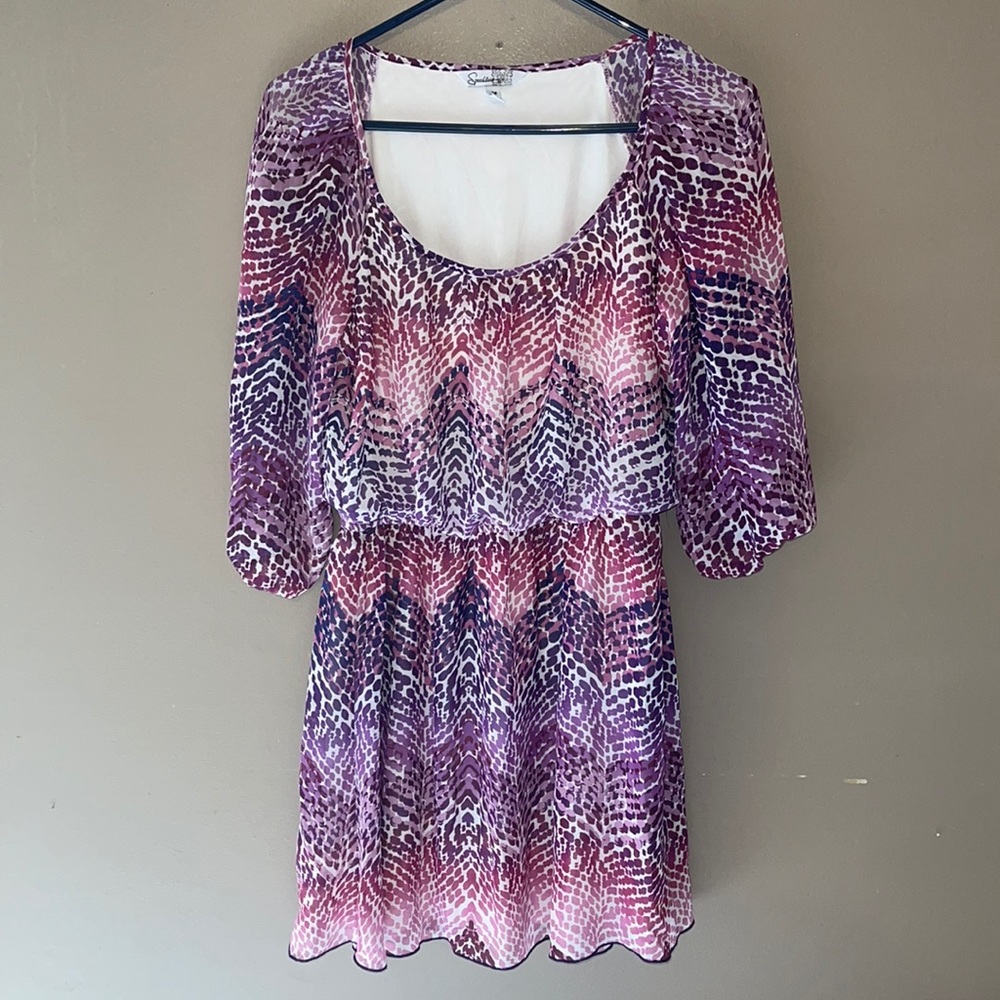 Speckless - Multi Colored Purple Dress, size M